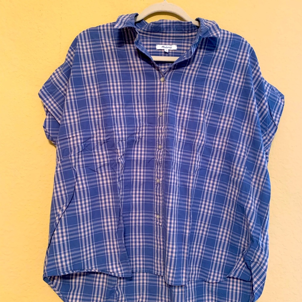 Madewell Central Shirt blue plaid pattern